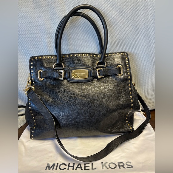 Michael Kors, large black leather bag. Shoulder and double strap like new. - Picture 1 of 2